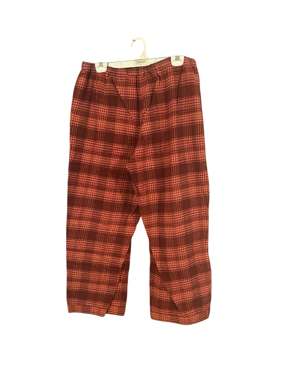 Handmade Pink Plaid Flannel Wide Leg Lounge Pants L Cozy Cottagecore